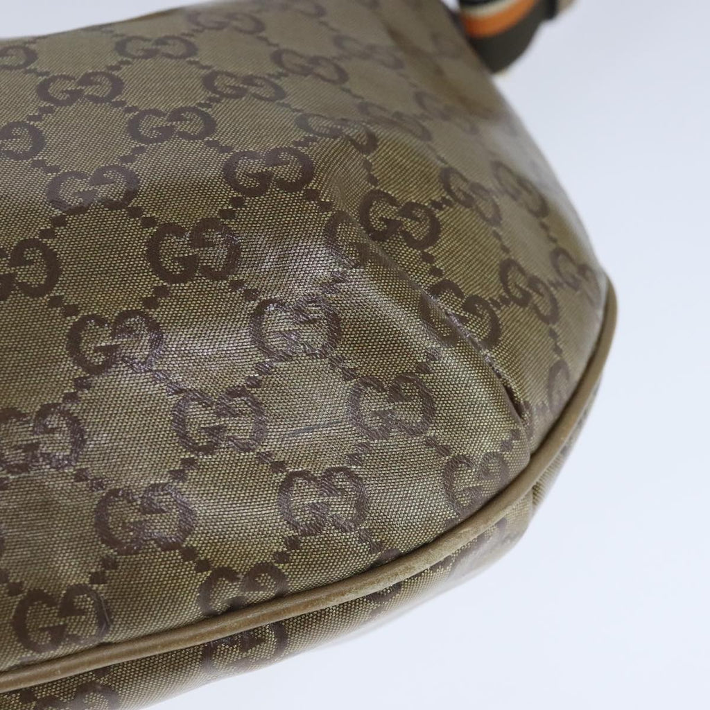 GUCCI GG Crystal Sherry Line Bag Coated Canvas Gold Tone 181092 ep6508