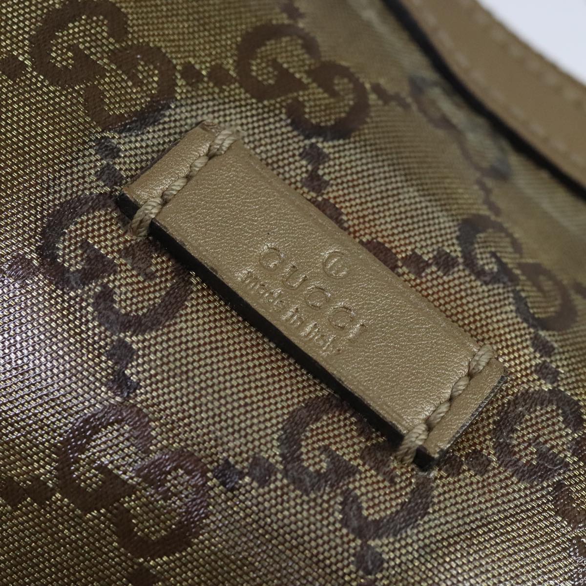 GUCCI GG Crystal Sherry Line Bag Coated Canvas Gold Tone 181092 ep6508