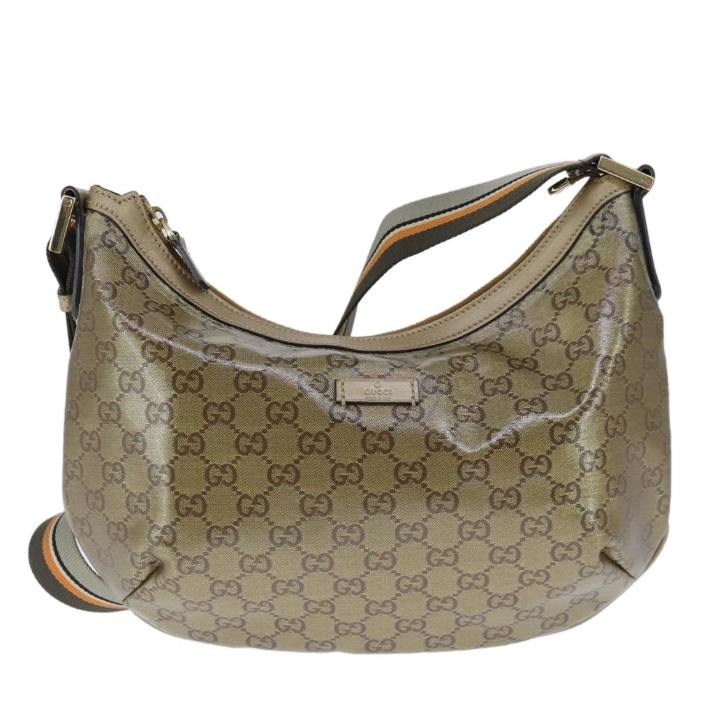 GUCCI GG Crystal Sherry Line Bag Coated Canvas Gold Tone 181092 ep6508