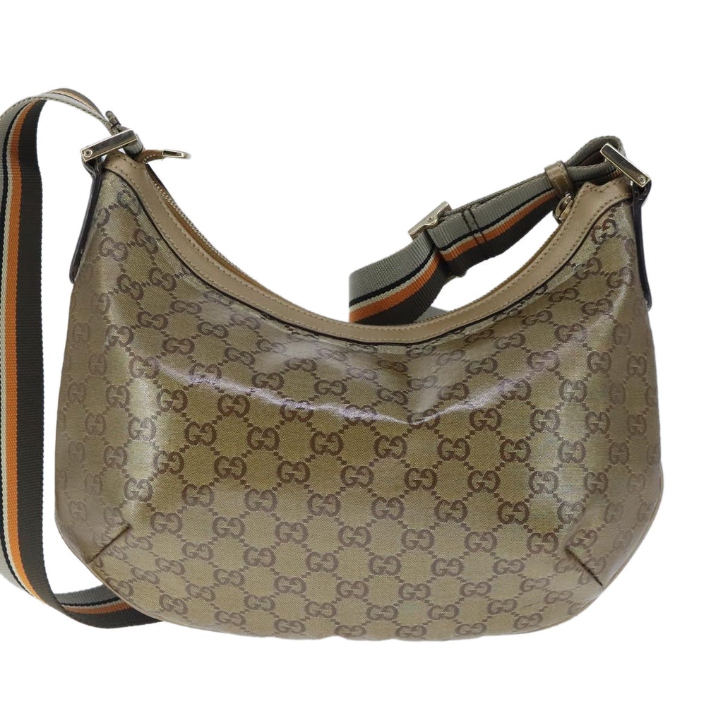 GUCCI GG Crystal Sherry Line Bag Coated Canvas Gold Tone 181092 ep6508