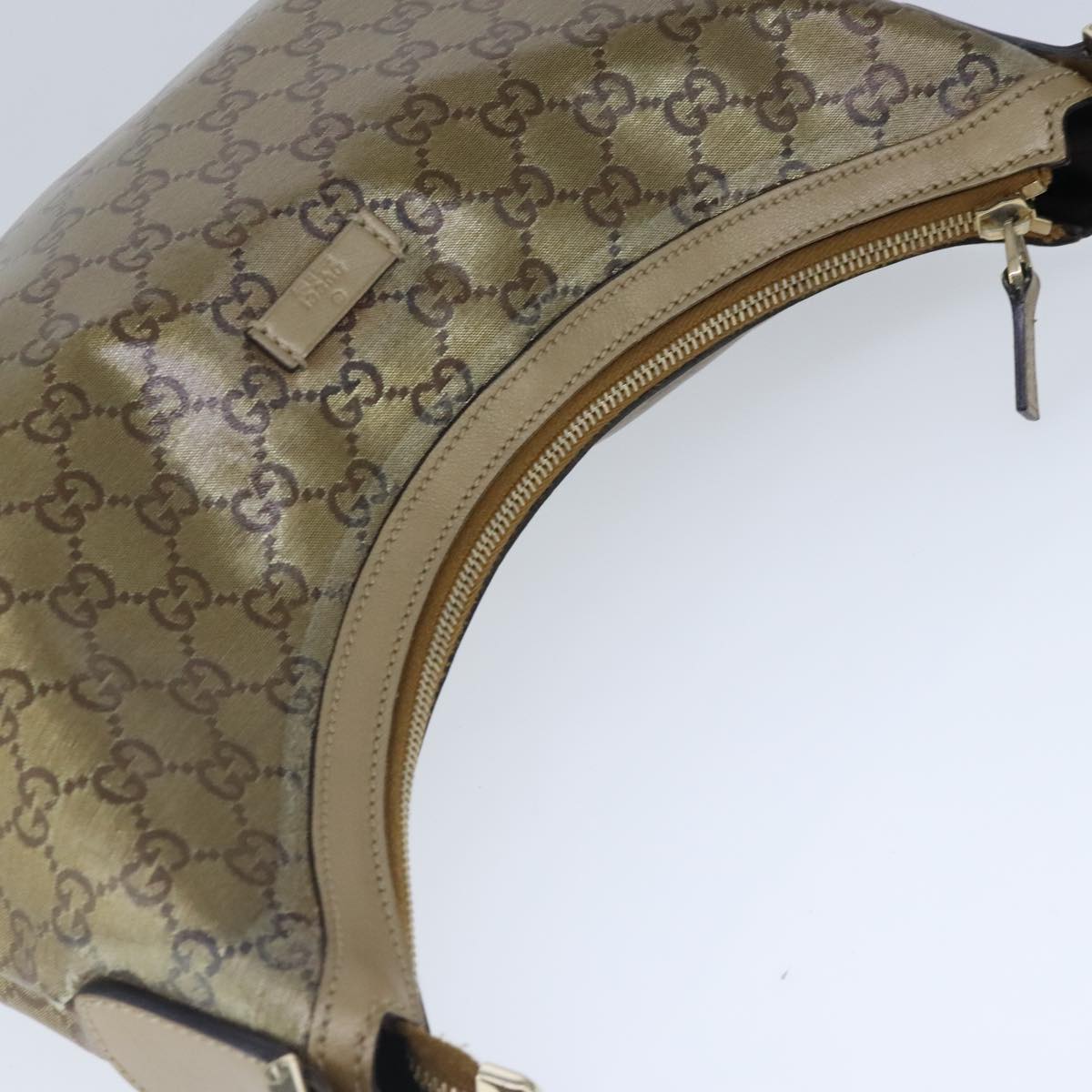 GUCCI GG Crystal Sherry Line Bag Coated Canvas Gold Tone 181092 ep6508