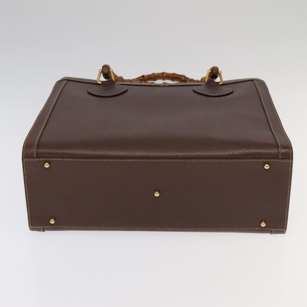 GUCCI Bamboo Hand Bag Leather Brown Gold 002 1186 0260 ep6509