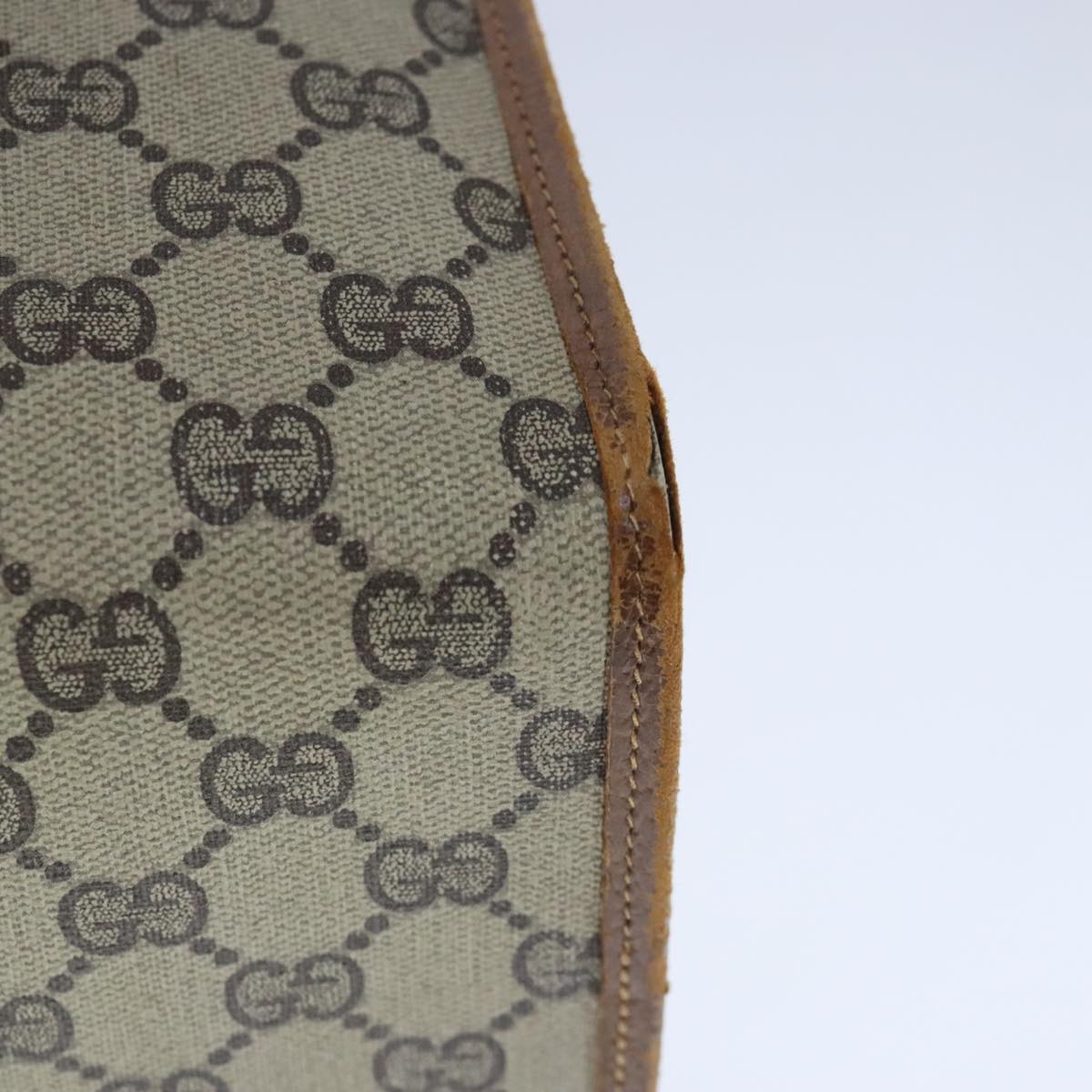 GUCCI GG Canvas Hand Bag PVC Leather Old model Beige ep6511