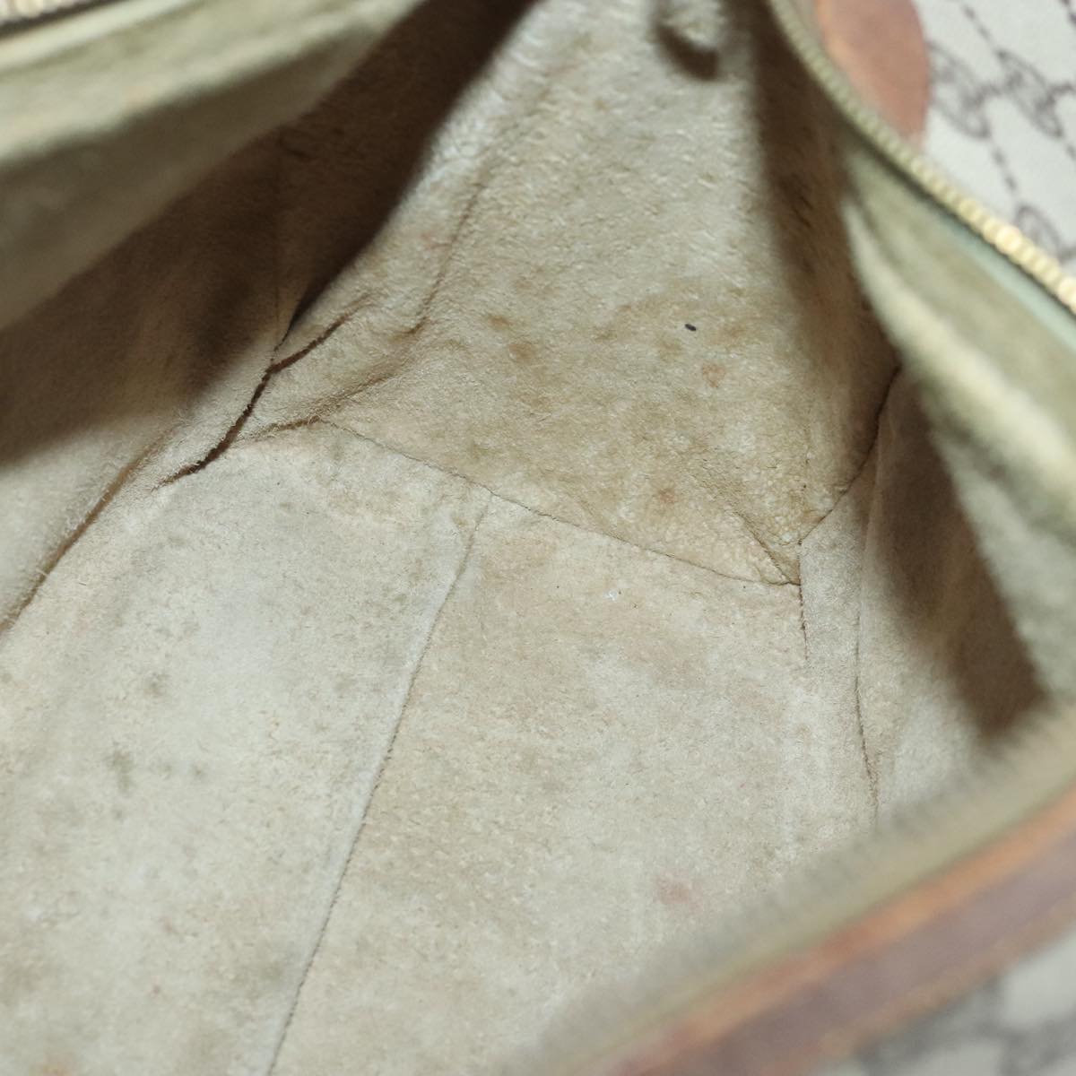 GUCCI GG Canvas Hand Bag PVC Leather Old model Beige ep6511