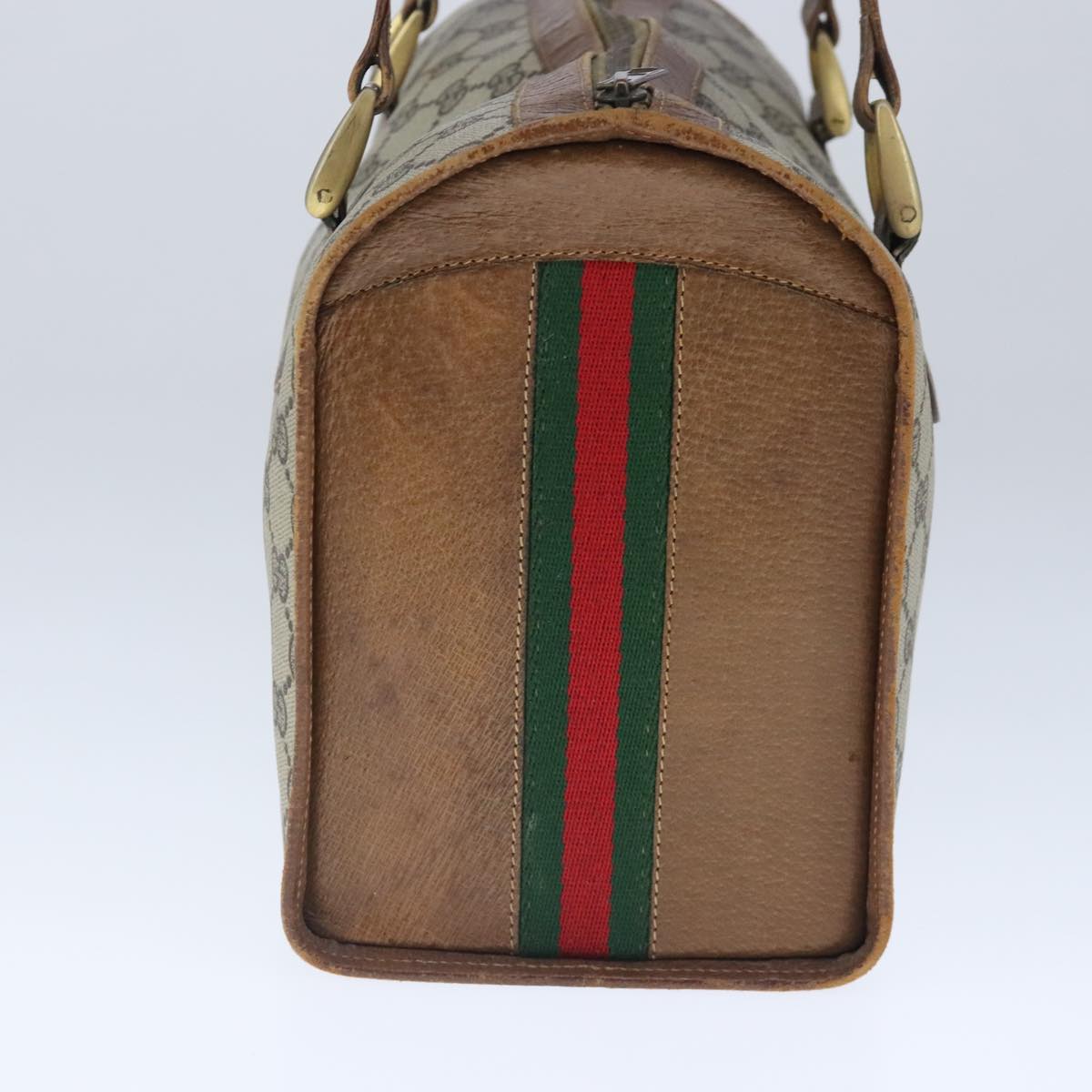 GUCCI GG Canvas Hand Bag PVC Leather Old model Beige ep6511
