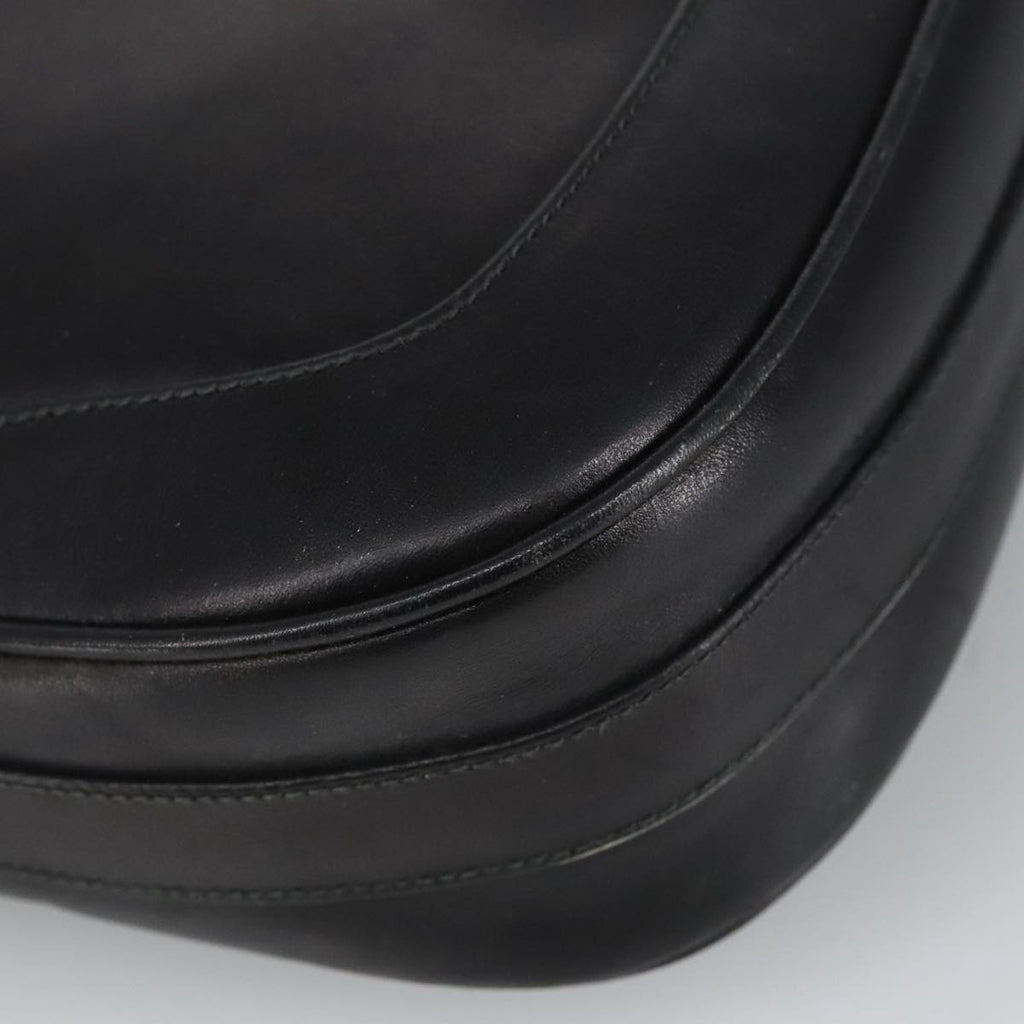 GUCCI Shoulder Bag Leather Black Gold ep6517