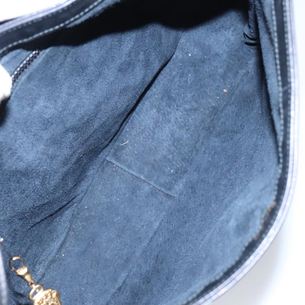 GUCCI Shoulder Bag Leather Black Gold ep6517
