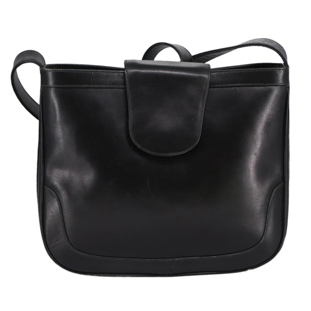 GUCCI Shoulder Bag Leather Black Gold ep6517