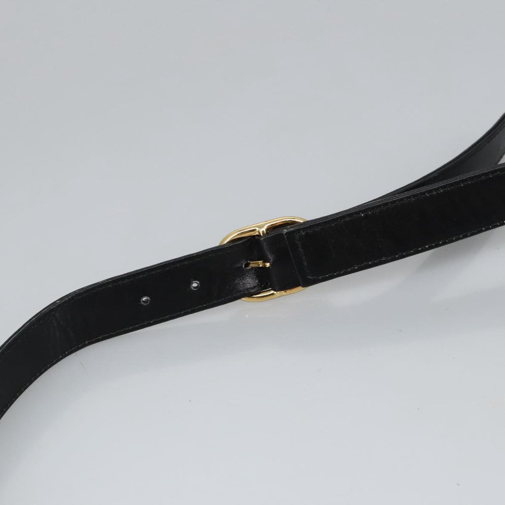 GUCCI Shoulder Bag Leather Black Gold ep6517
