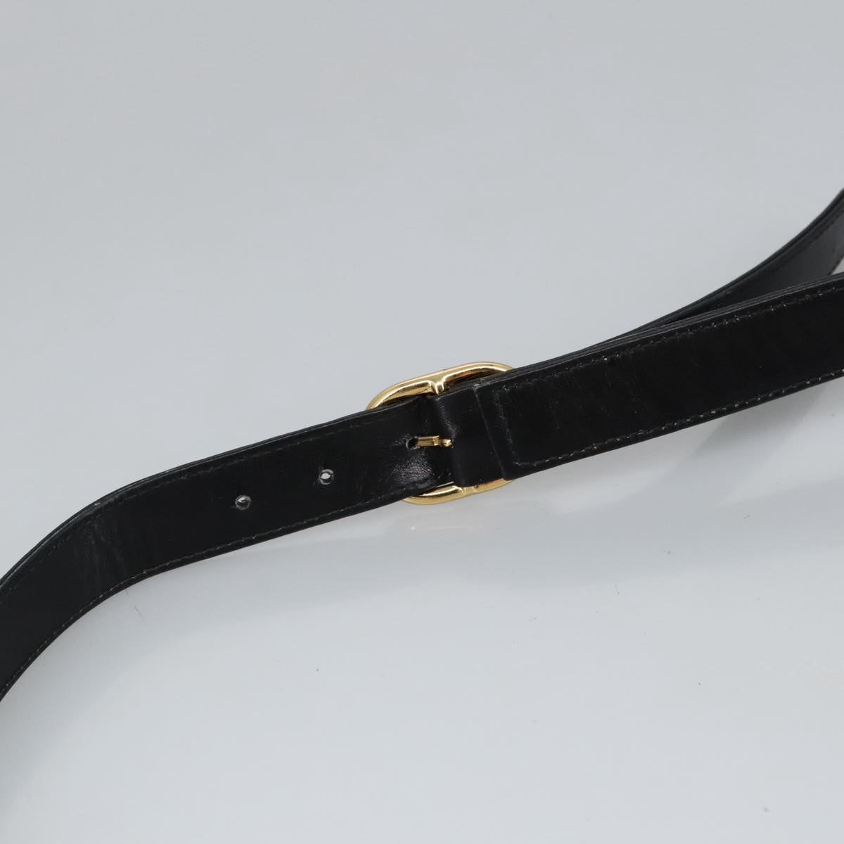 GUCCI Shoulder Bag Leather Black Gold ep6517
