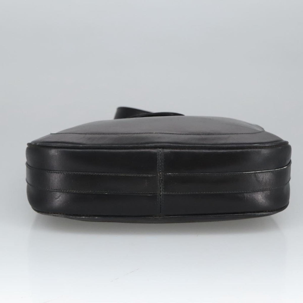 GUCCI Shoulder Bag Leather Black Gold ep6517