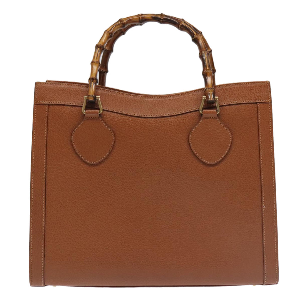 GUCCI Bamboo Hand Bag Leather Brown Gold 002 123 0260 ep6521