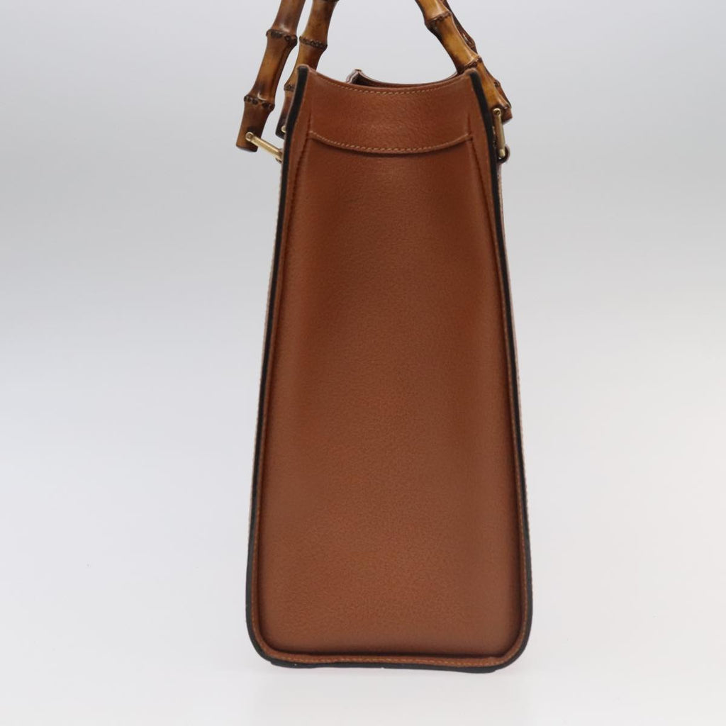 GUCCI Bamboo Hand Bag Leather Brown Gold 002 123 0260 ep6521