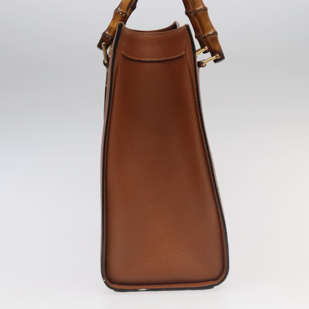 GUCCI Bamboo Hand Bag Leather Brown Gold 002 123 0260 ep6521