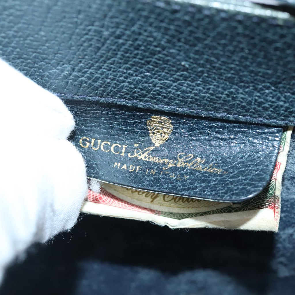 GUCCI GG Supreme Sherry Line Shoulder Bag PVC Leather Navy Red ep6531