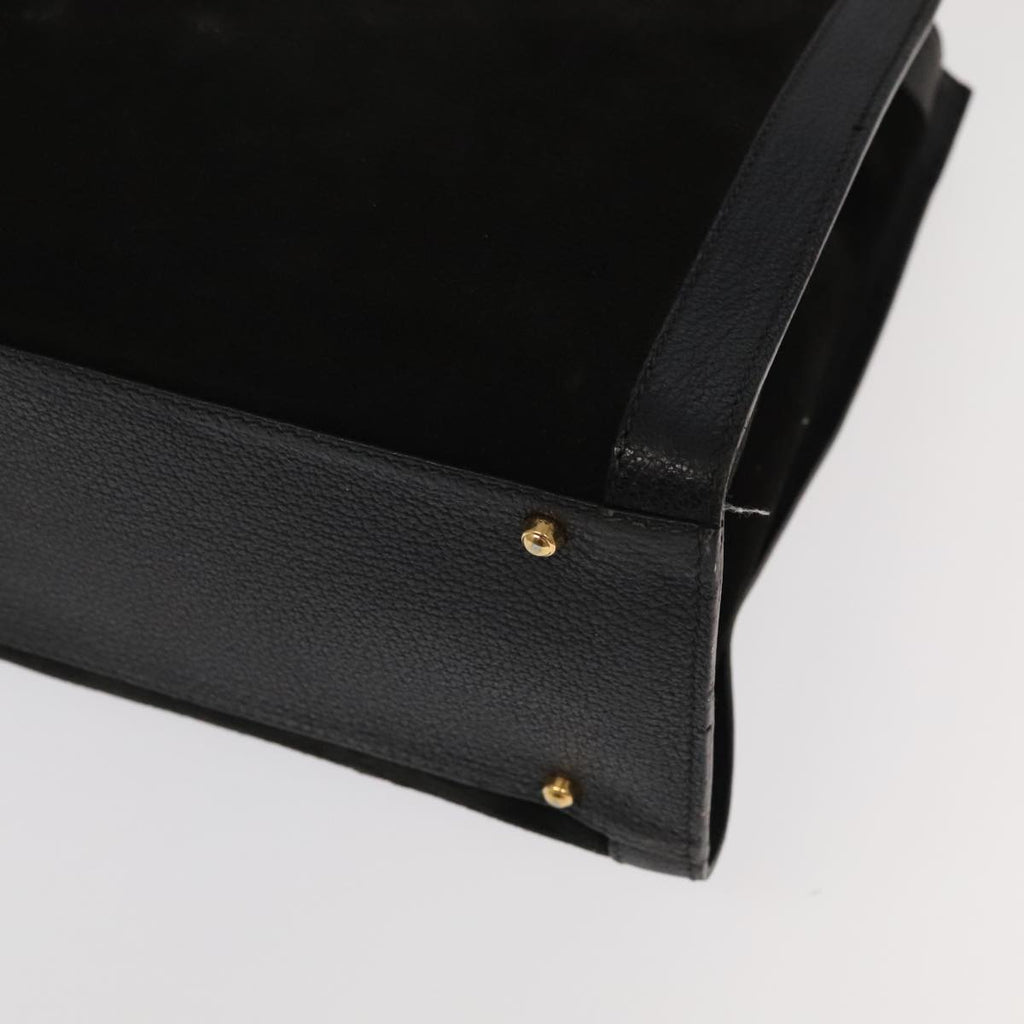 GUCCI Bamboo Hand Bag Suede Leather Gold Black 002 1095 0260 ep6538