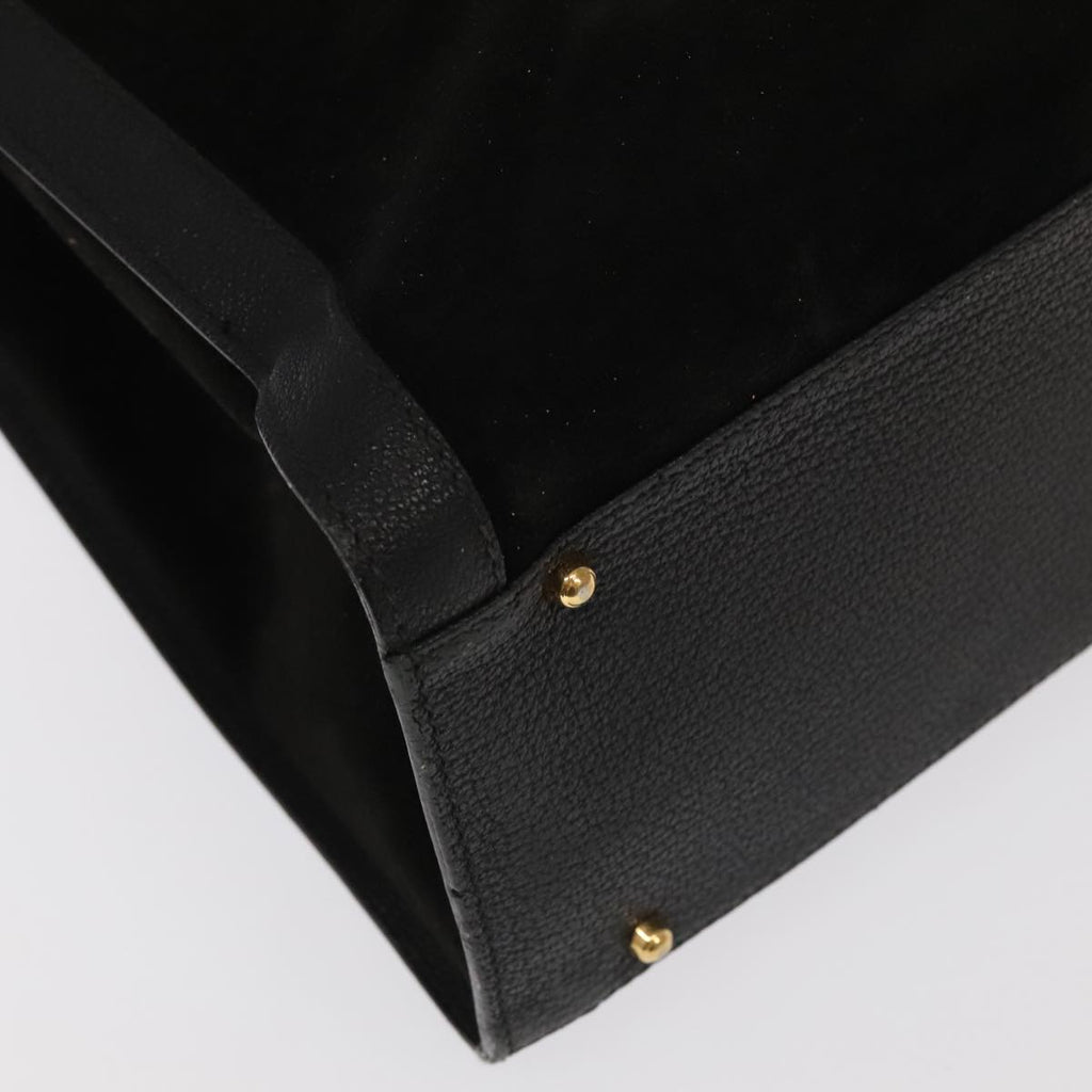 GUCCI Bamboo Hand Bag Suede Leather Gold Black 002 1095 0260 ep6538
