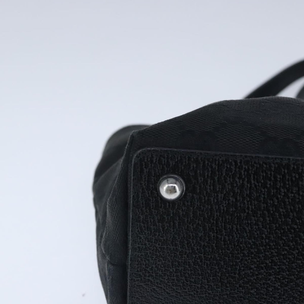GUCCI GG Canvas Hand Bag Black Silver 120844 ep6544