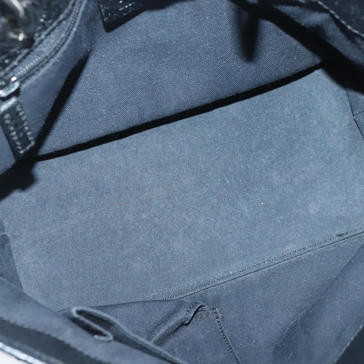 GUCCI GG Canvas Hand Bag Black Silver 120844 ep6544