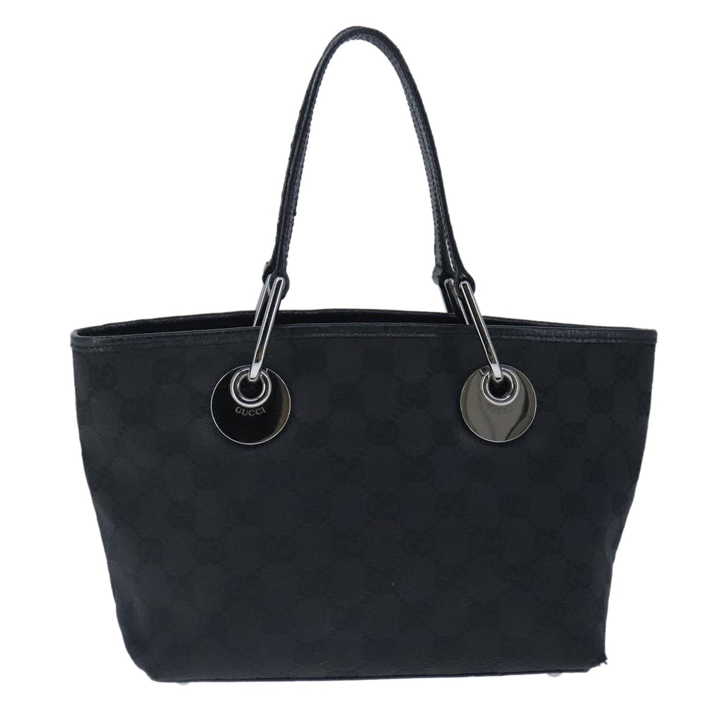 GUCCI GG Canvas Hand Bag Black Silver 120844 ep6544