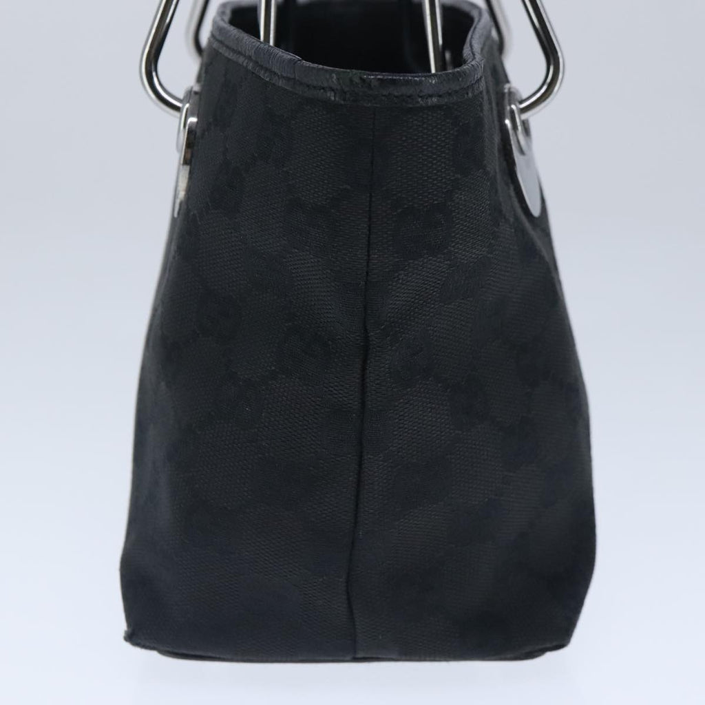 GUCCI GG Canvas Hand Bag Black Silver 120844 ep6544