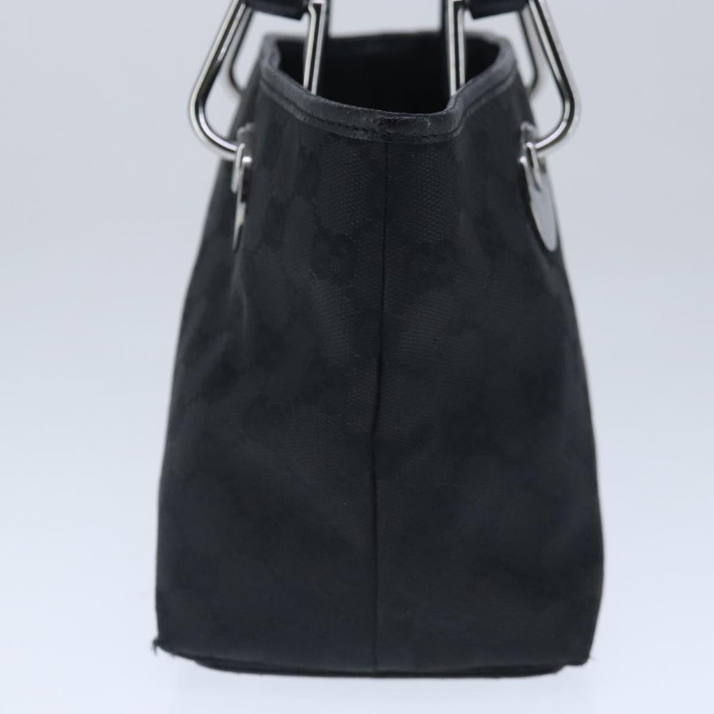 GUCCI GG Canvas Hand Bag Black Silver 120844 ep6544