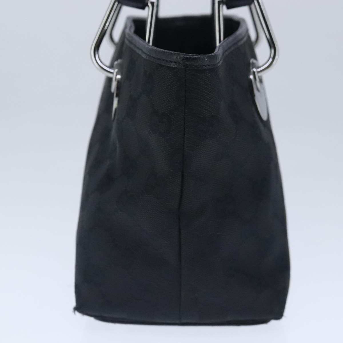 GUCCI GG Canvas Hand Bag Black Silver 120844 ep6544