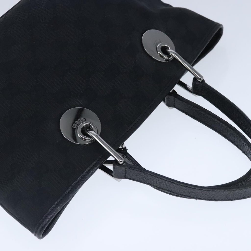 GUCCI GG Canvas Hand Bag Black Silver 120844 ep6544