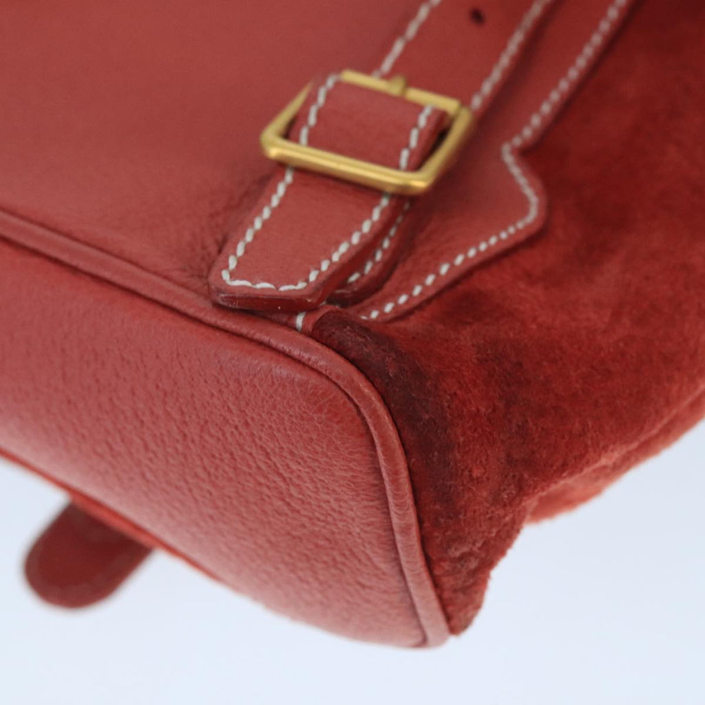 GUCCI Bamboo Backpack Suede Red Gold 003 2058 0030 ep6551