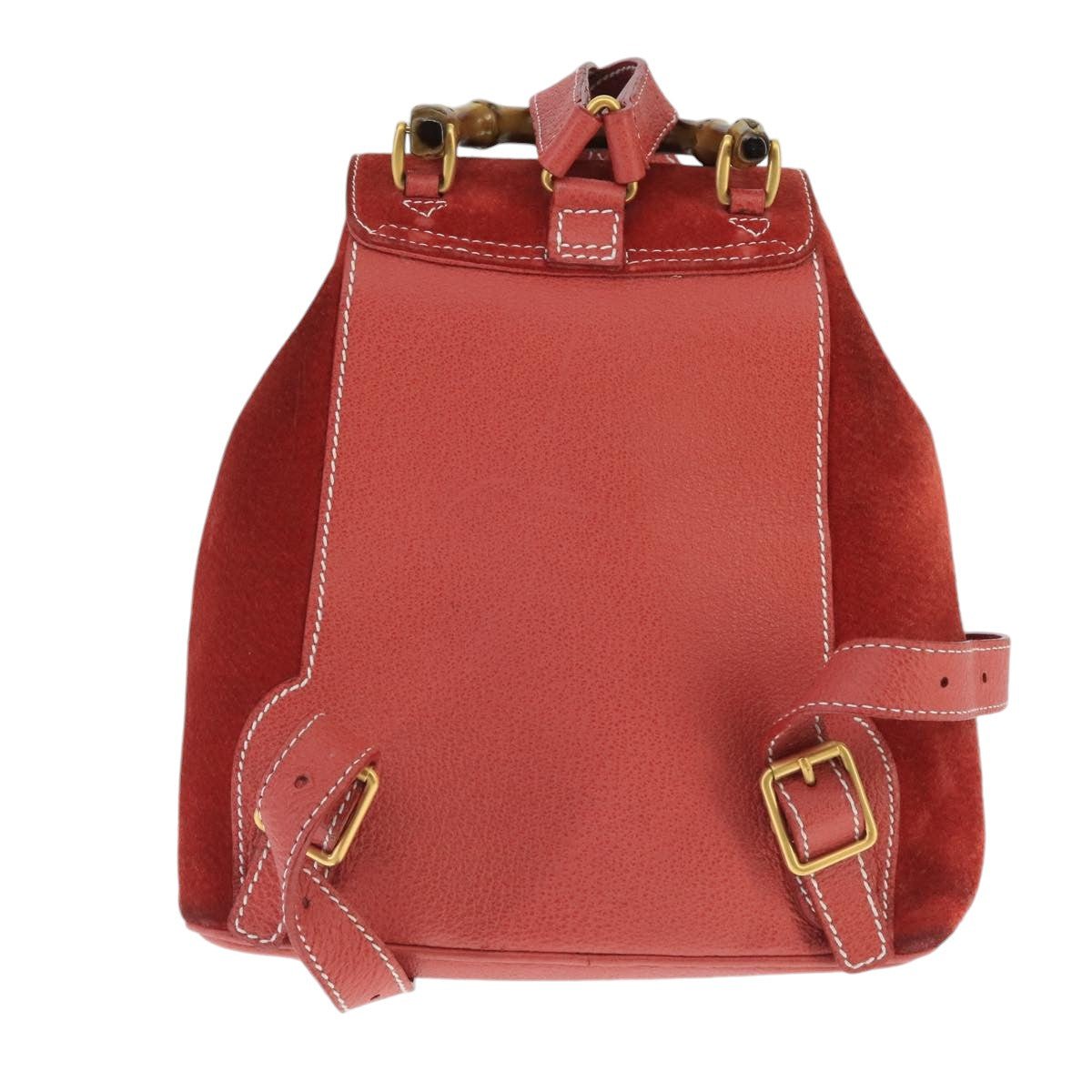 GUCCI Bamboo Backpack Suede Red Gold 003 2058 0030 ep6551