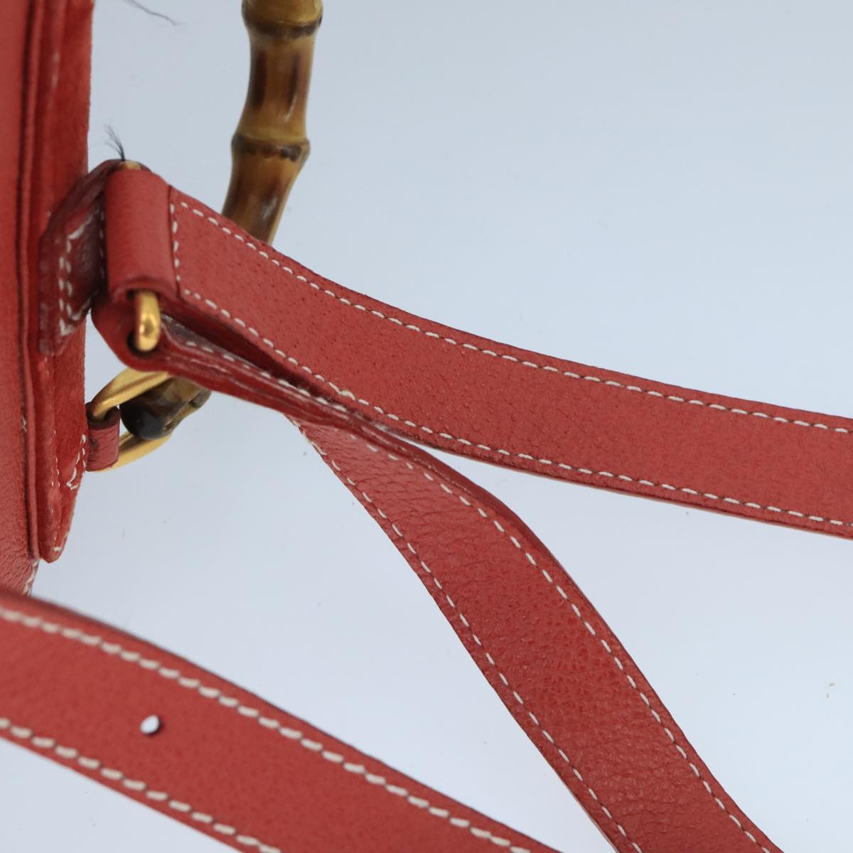GUCCI Bamboo Backpack Suede Red Gold 003 2058 0030 ep6551