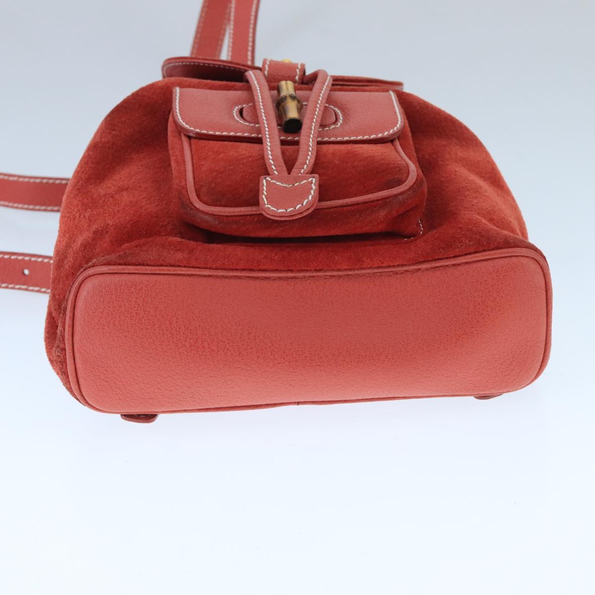 GUCCI Bamboo Backpack Suede Red Gold 003 2058 0030 ep6551