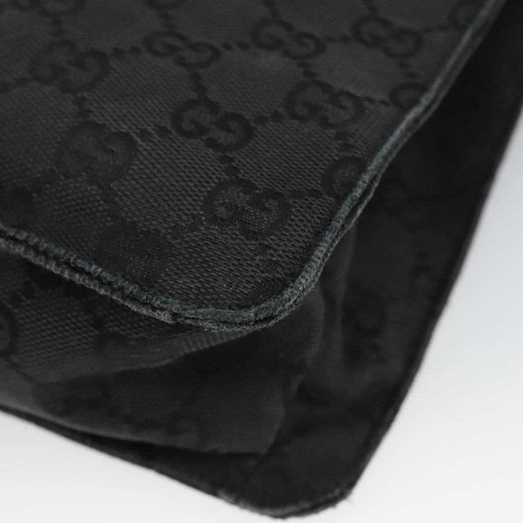 GUCCI GG Canvas Shoulder Bag Black Silver 120841 ep6562