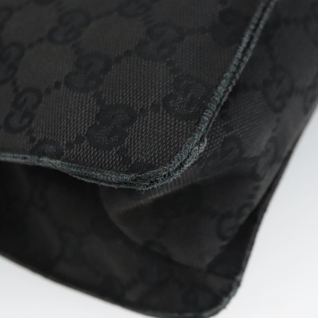 GUCCI GG Canvas Shoulder Bag Black Silver 120841 ep6562