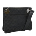 GUCCI GG Canvas Shoulder Bag Black Silver 120841 ep6562