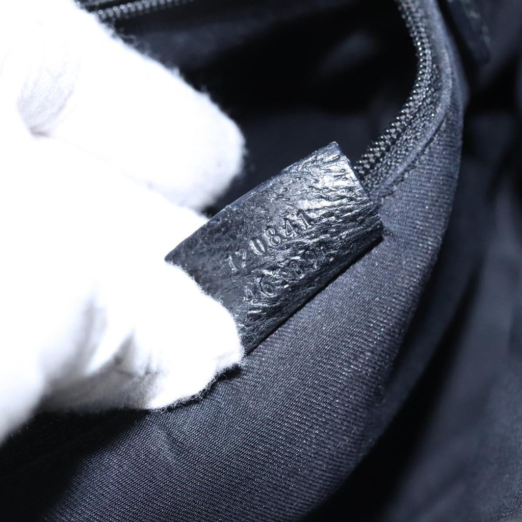 GUCCI GG Canvas Shoulder Bag Black Silver 120841 ep6562