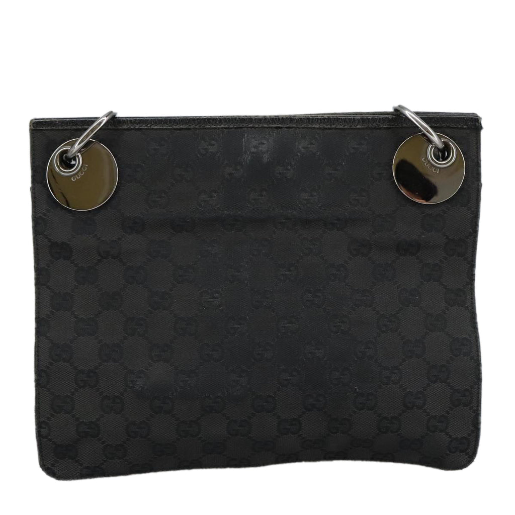 GUCCI GG Canvas Shoulder Bag Black Silver 120841 ep6562