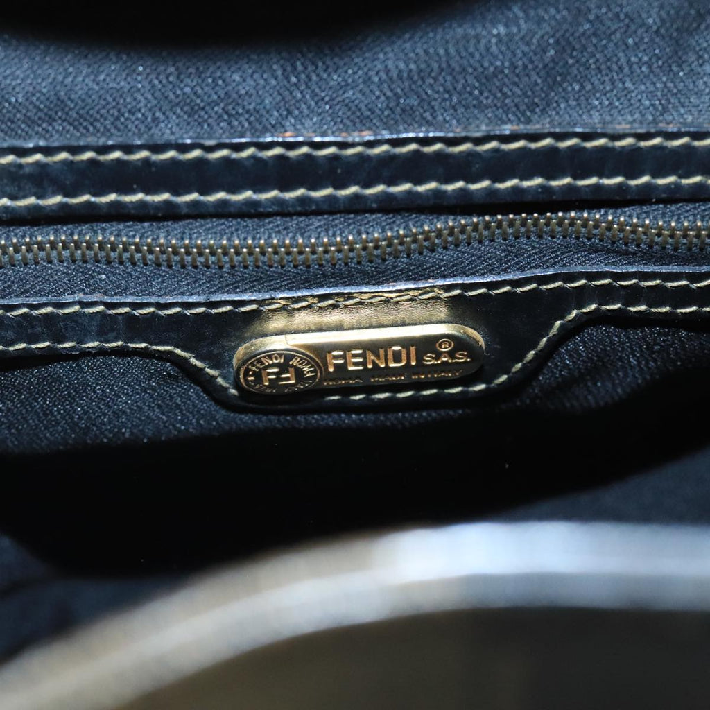 FENDI Pecan Canvas Backpack Brown Black Gold ep6564