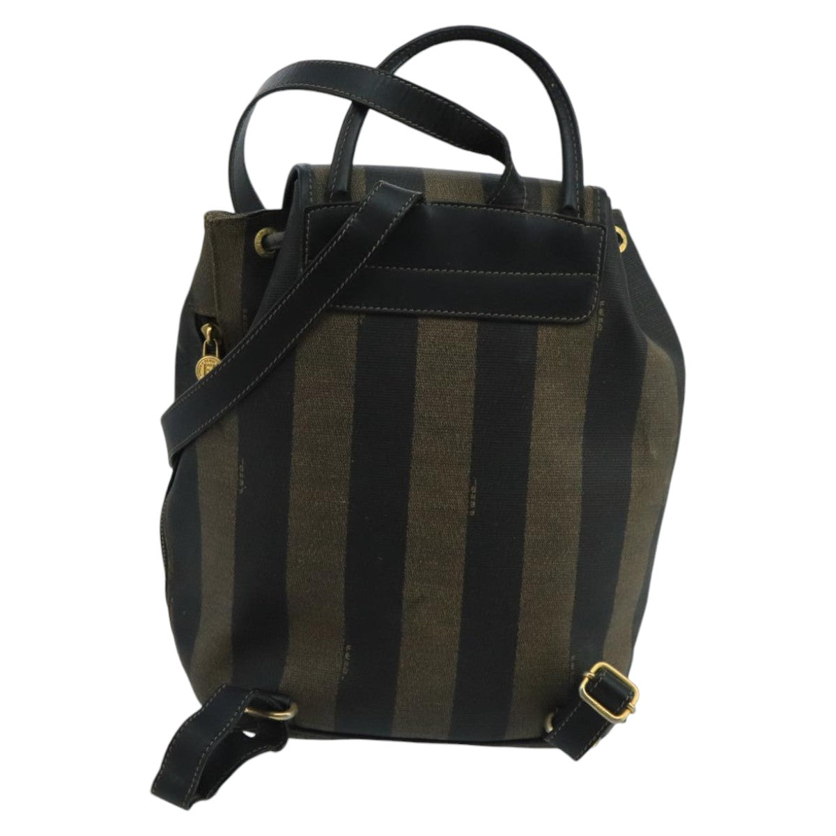 FENDI Pecan Canvas Backpack Brown Black Gold ep6564