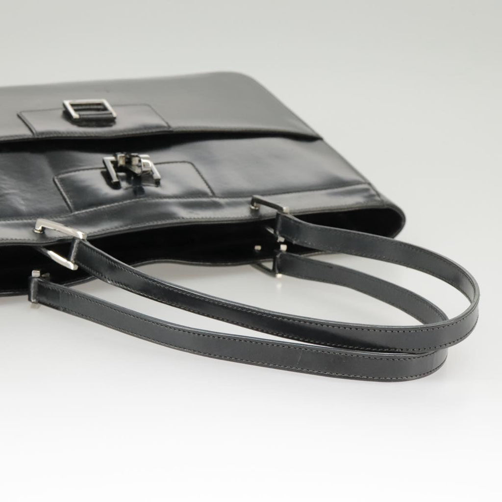 GUCCI Tote Bag Patent leather Black Silver 002 1133 ep6570
