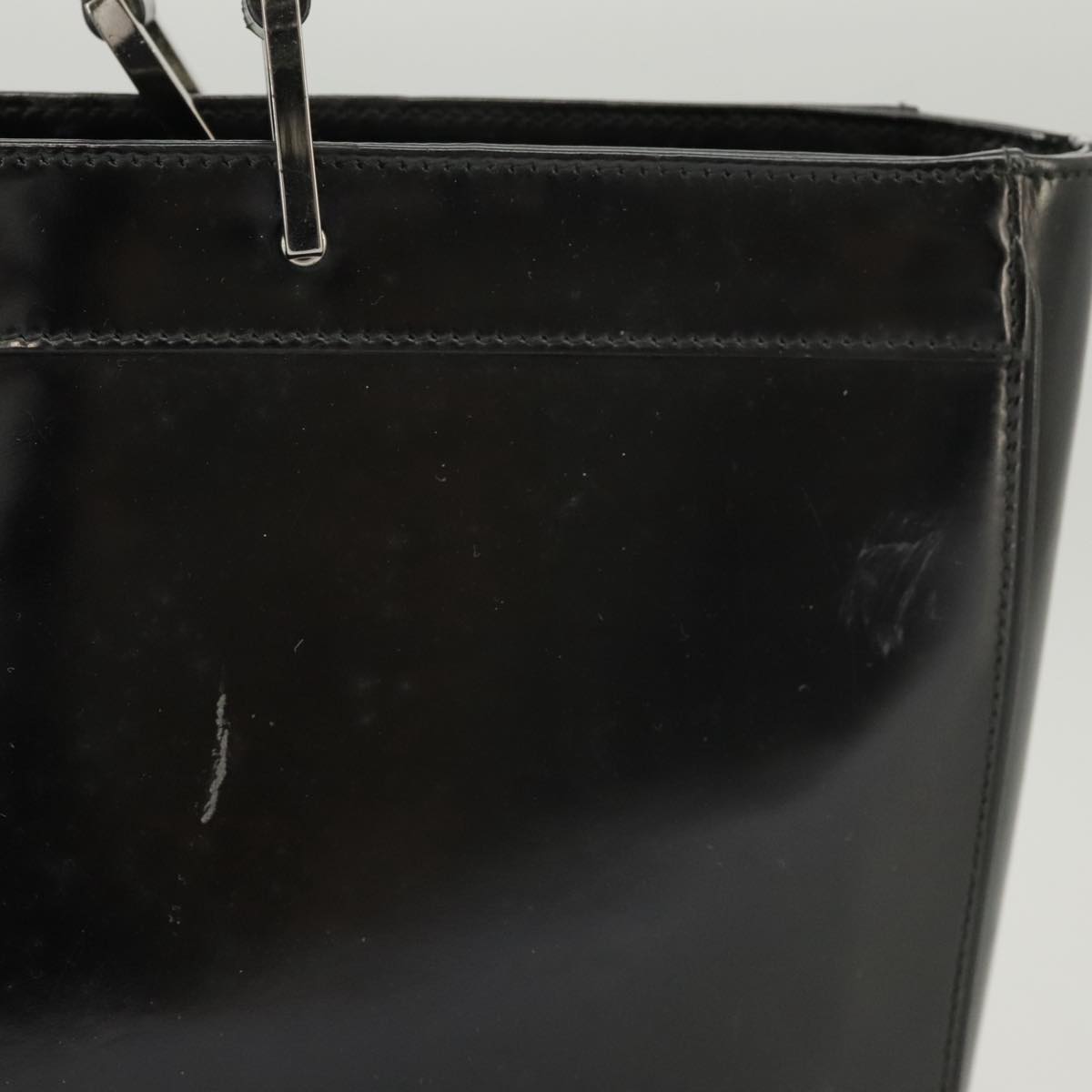 GUCCI Tote Bag Patent leather Black Silver 002 1133 ep6570