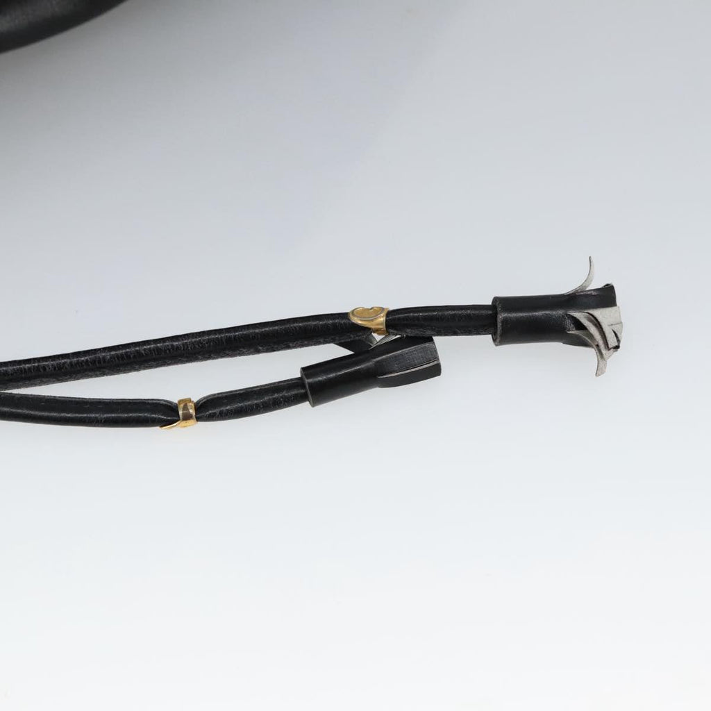 GUCCI Shoulder Bag Leather Black Gold ep6571