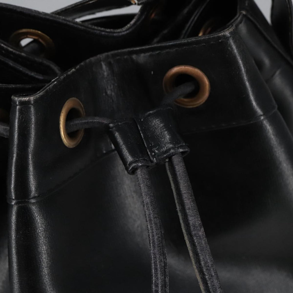 GUCCI Shoulder Bag Leather Black Gold ep6571