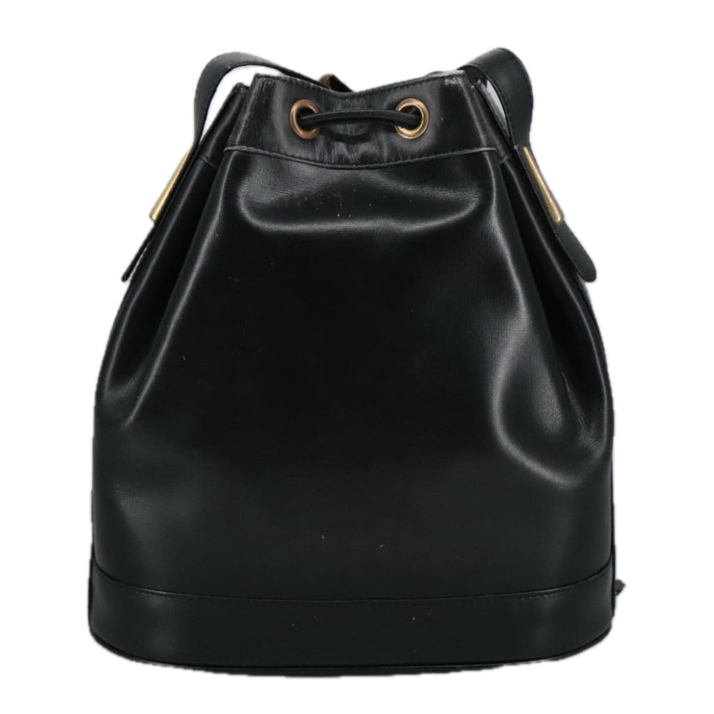 GUCCI Shoulder Bag Leather Black Gold ep6571