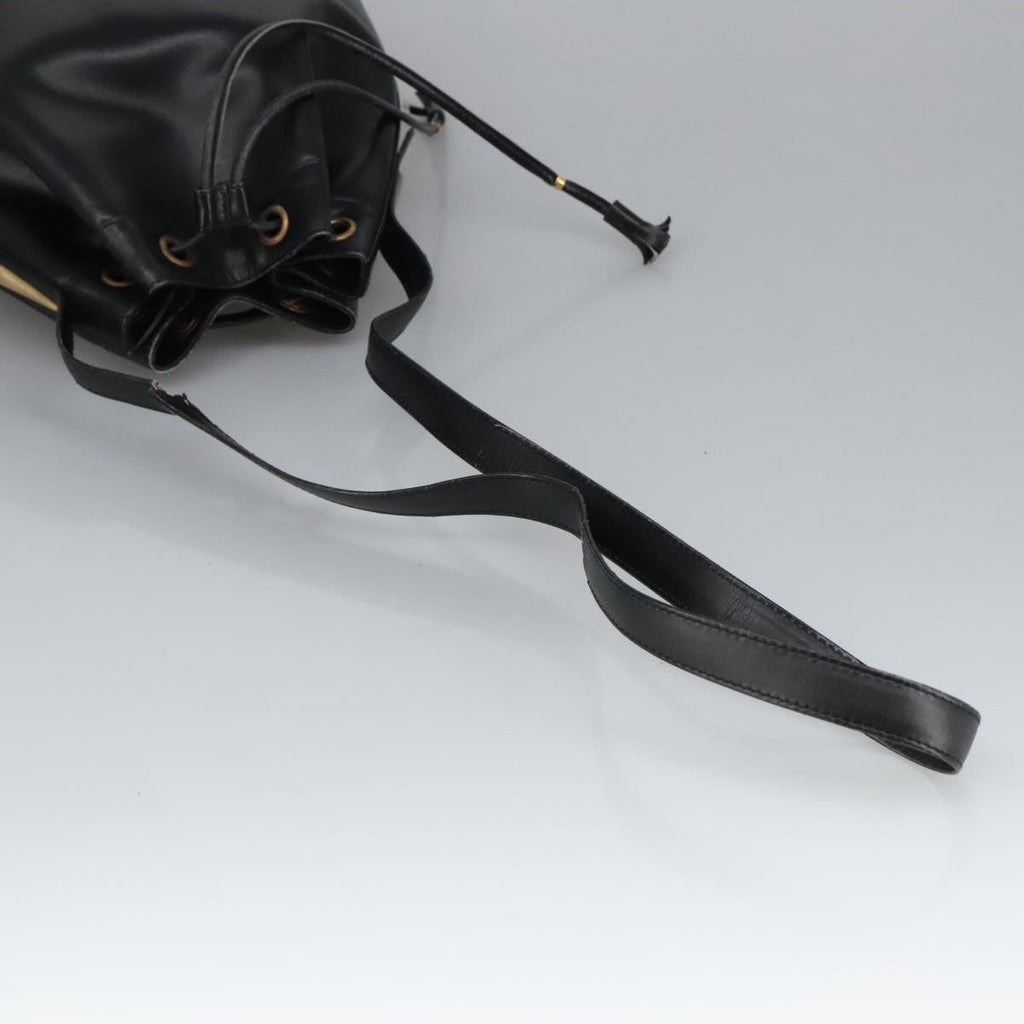 GUCCI Shoulder Bag Leather Black Gold ep6571