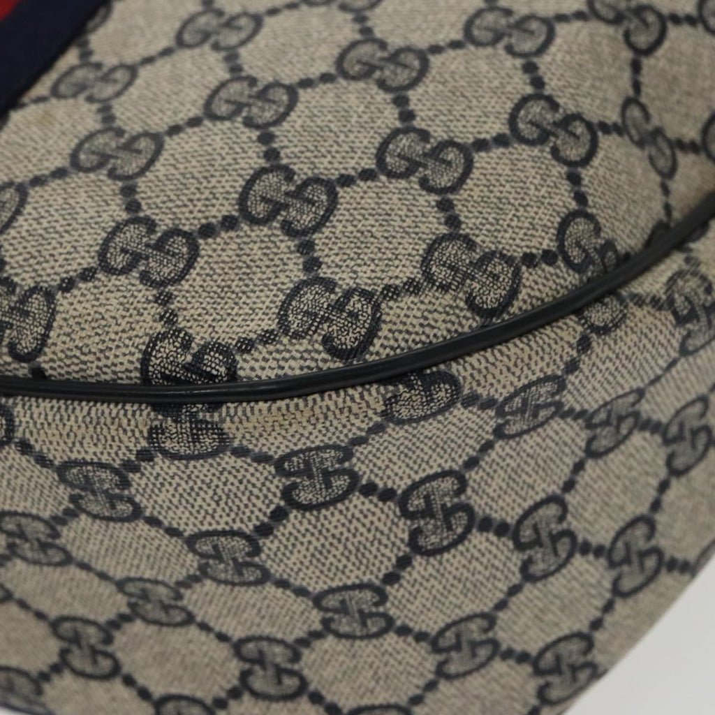 GUCCI GG Supreme Sherry Line Shoulder Bag PVC Navy Red 10 2 3840 ep6578