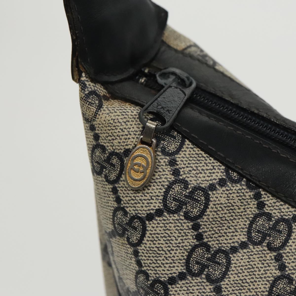 GUCCI GG Supreme Sherry Line Shoulder Bag PVC Navy Red 10 2 3840 ep6578