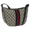 GUCCI GG Supreme Sherry Line Shoulder Bag PVC Navy Red 10 2 3840 ep6578