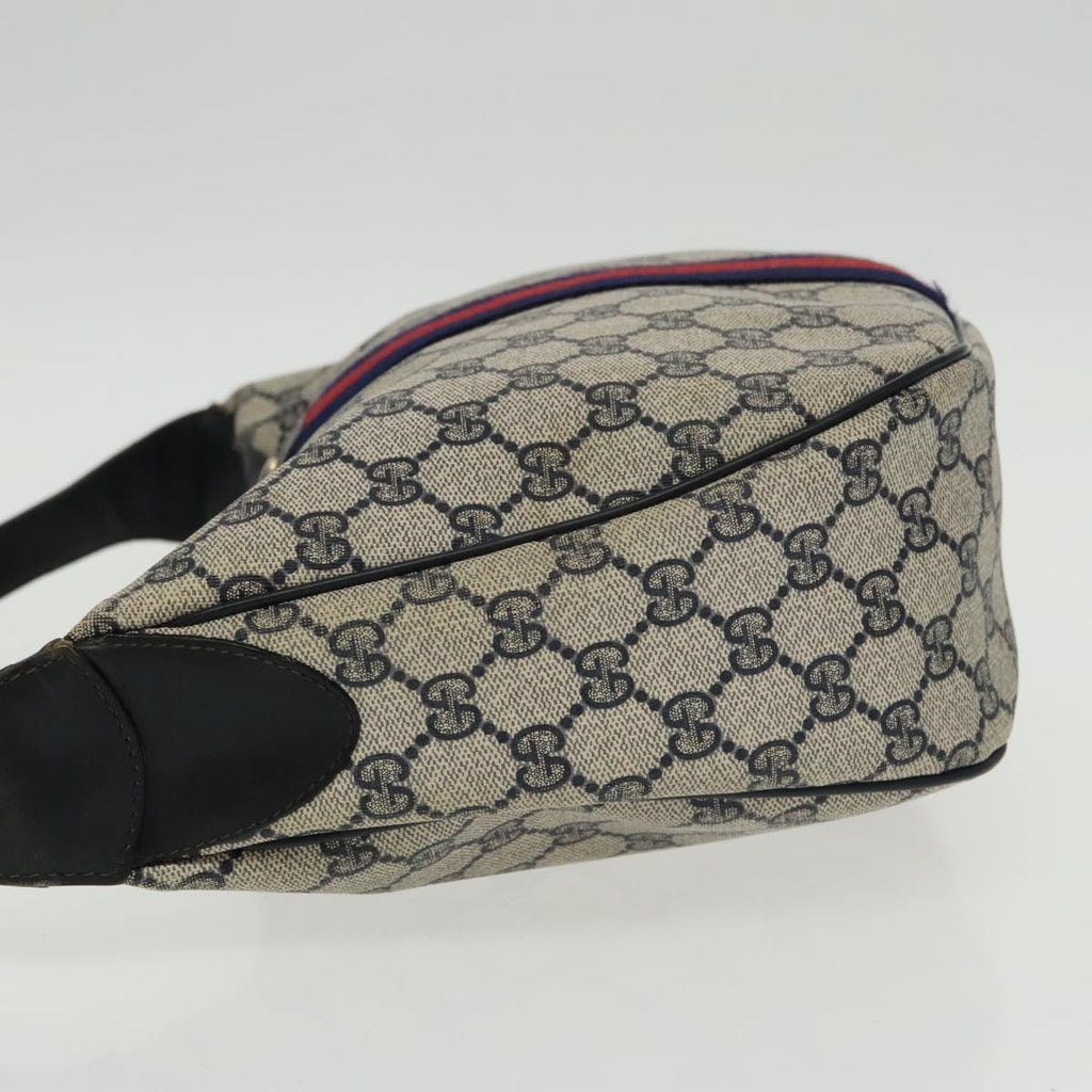 GUCCI GG Supreme Sherry Line Shoulder Bag PVC Navy Red 10 2 3840 ep6578
