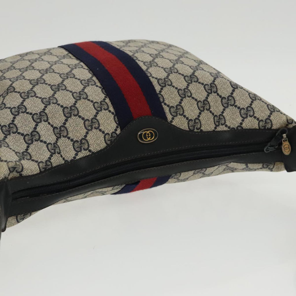 GUCCI GG Supreme Sherry Line Shoulder Bag PVC Navy Red 10 2 3840 ep6578